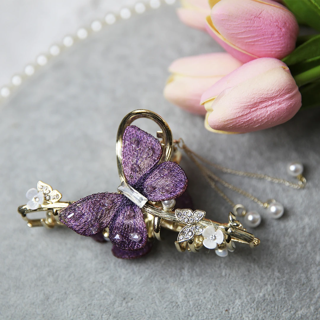 新款韩版简约时尚气质百搭抓夹可爱少女温柔国风中式日常仙气网红