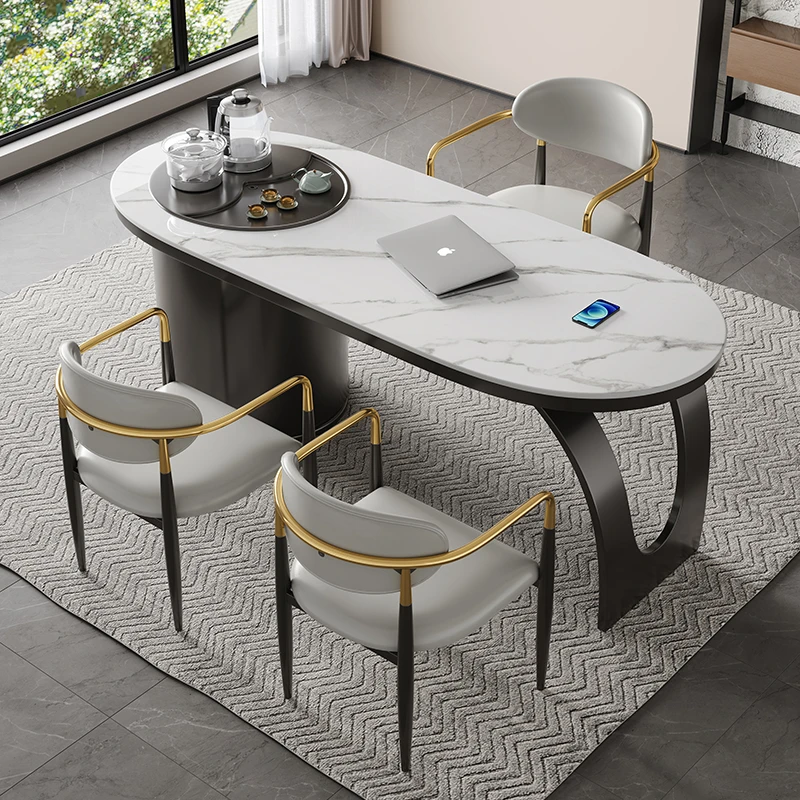 岩板茶桌客厅阳台家用轻奢茶台办公室泡茶桌简约茶台全自动多功能