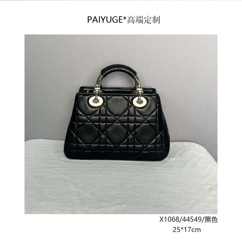 X1068/44549/黑色 高端订制手工蜡线女士单肩斜挎手提包1162