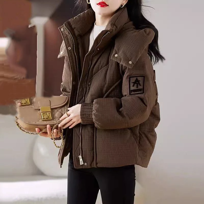 短款羽绒棉服女冬2023新款小个子高端洋气时尚加厚保暖美拉德外套