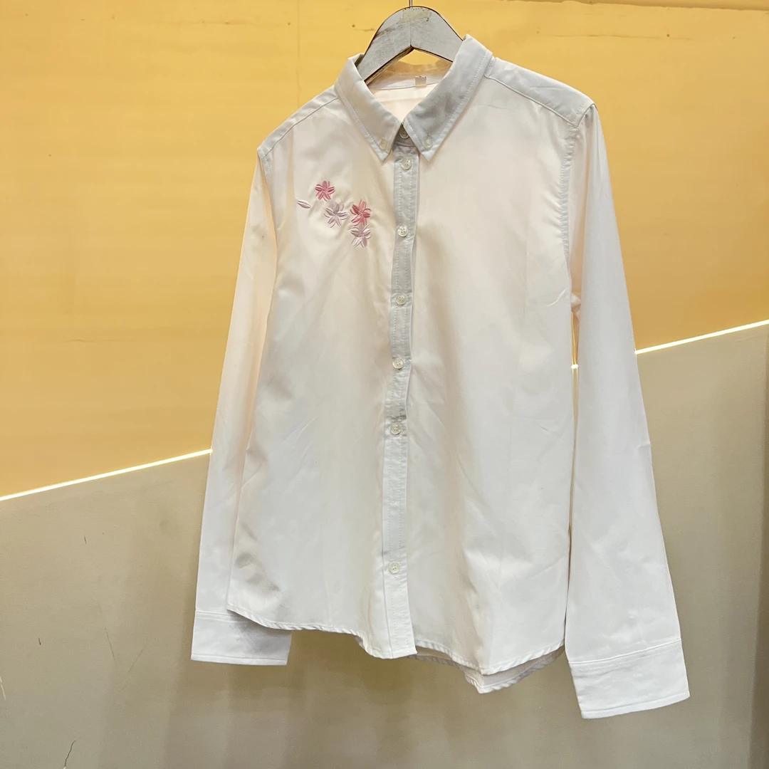 2024年春季新款刺绣正肩气质淑女衬衫