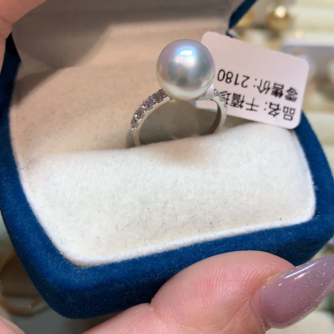 海水珍珠戒指18K金镶嵌