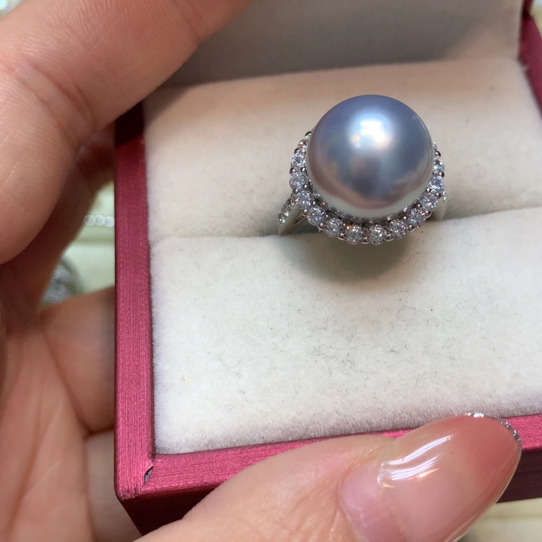 海水珍珠戒指银S925镶嵌