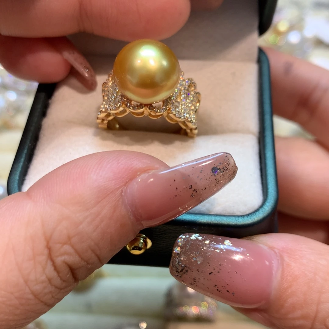 海水珍珠戒指银S925镶嵌