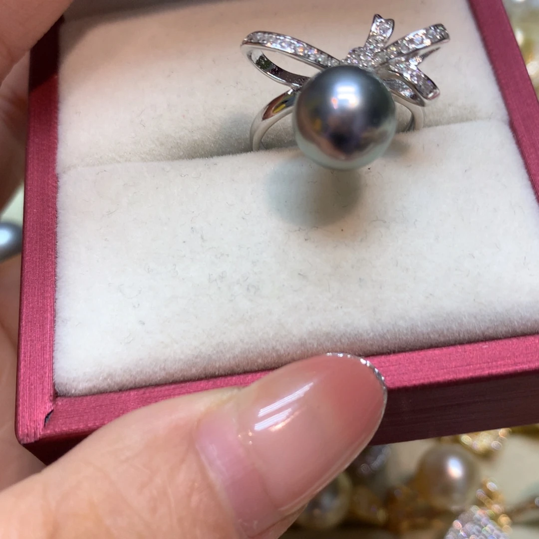 海水珍珠戒指银S925镶嵌