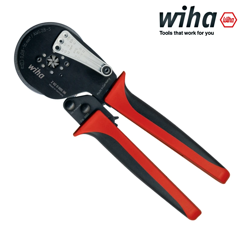 电工绝缘压线钳子六角线端套管压接钳管型端子钳进口德国wiha威汉