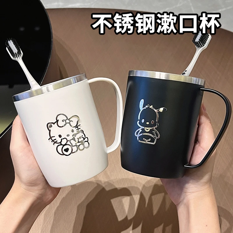 刷牙漱口杯子家用2024新款可爱卡通牙刷杯304不锈钢洗漱杯不发霉