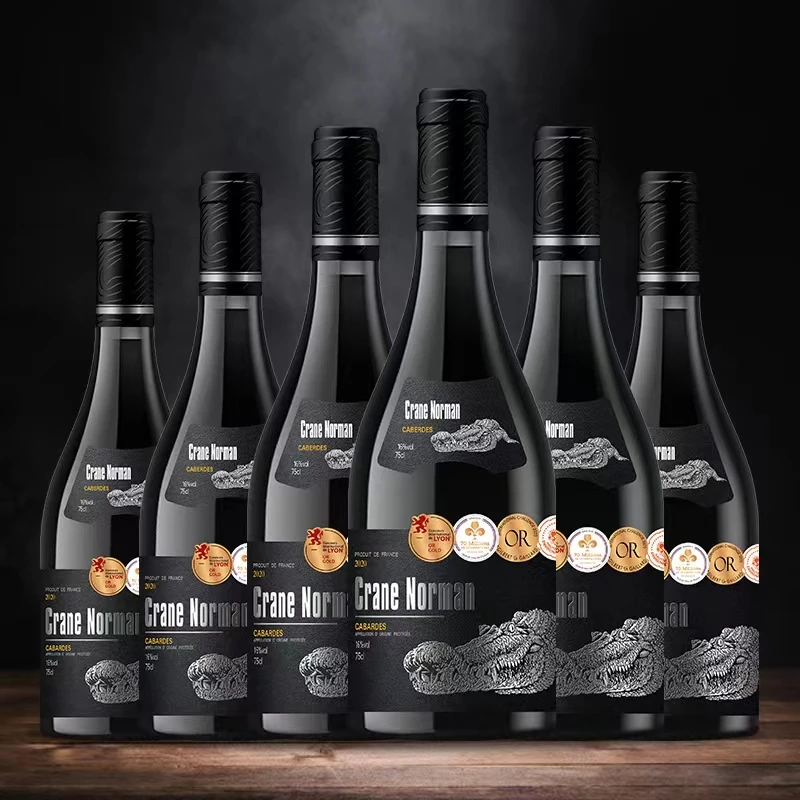 克兰诺曼16°卡巴戴斯金奖干红葡萄酒750ml*6支礼盒装中秋节