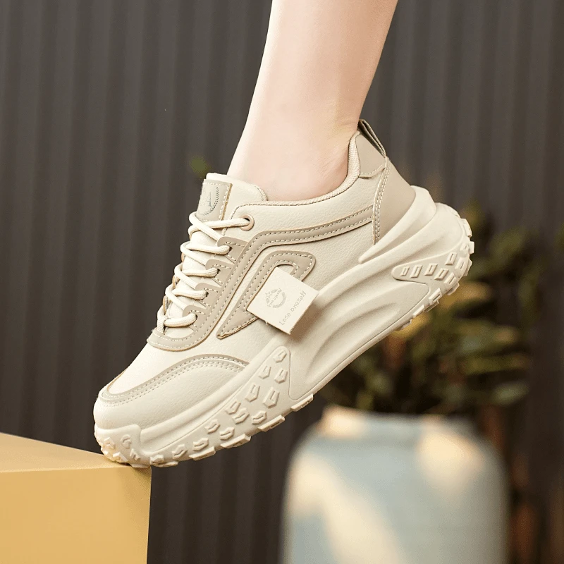 【专柜品质】透气老爹鞋女百搭韩版2024春秋厚底小白鞋新款运动女鞋