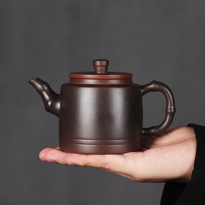 全手工云南原矿紫陶茶壶家用单壶紫泥手工紫砂壶茶具壶竹节壶大号