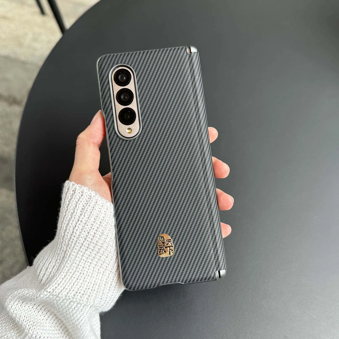 适用三星fold3手机壳素皮铰链全包w22心系天下折叠屏中轴保护壳套