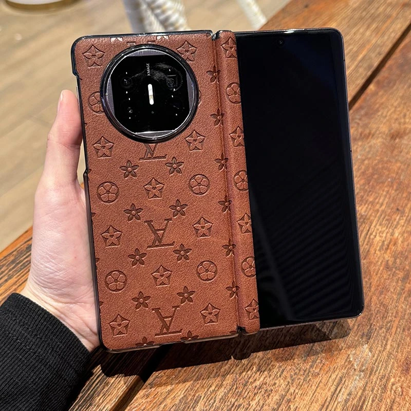 适用华为MateX5超薄带中轴素皮手机壳X3轻奢时尚折叠防摔保护壳X5