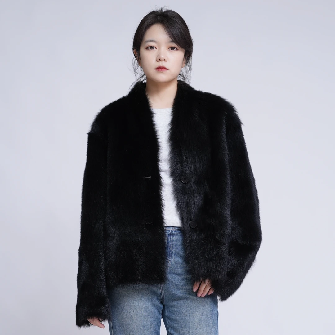 自由角色 进口西班牙托斯卡纳羊皮毛一体双面穿皮草外套 25605