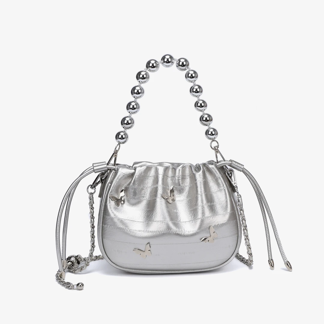 2024新款蝴蝶包鳗鱼纹小金球手提包斜挎包潮