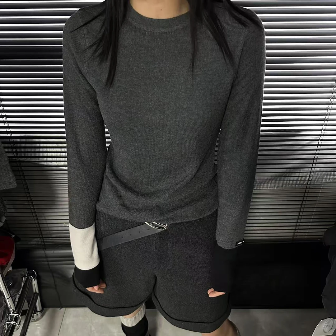 【一个亦】撞色拼接袖上衣YEE/7531