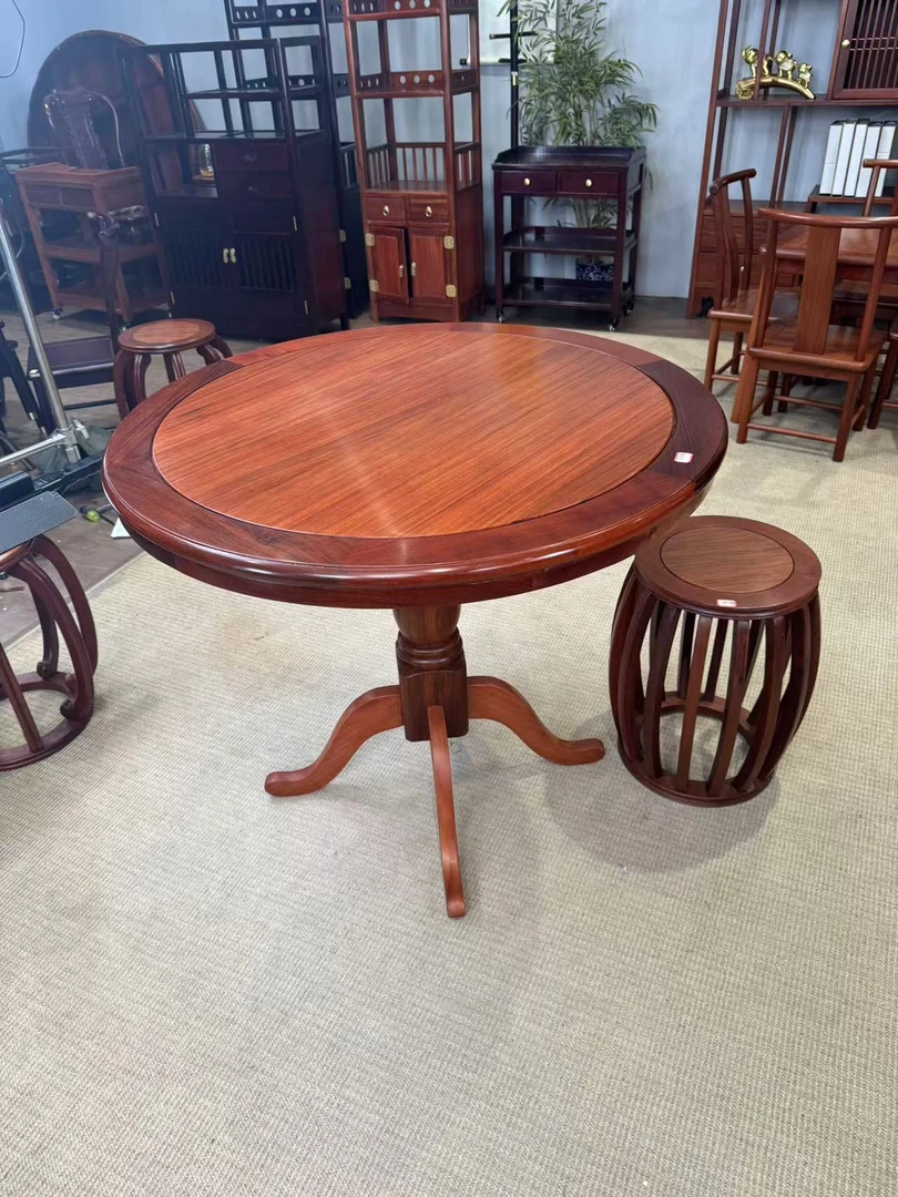 新中式88直径圆桌休闲家用小圆桌吃饭桌喝茶桌