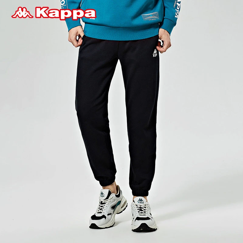 卡帕Kappa运动裤男士卫裤针织时尚百搭休闲裤小脚长裤K0D12AK90D