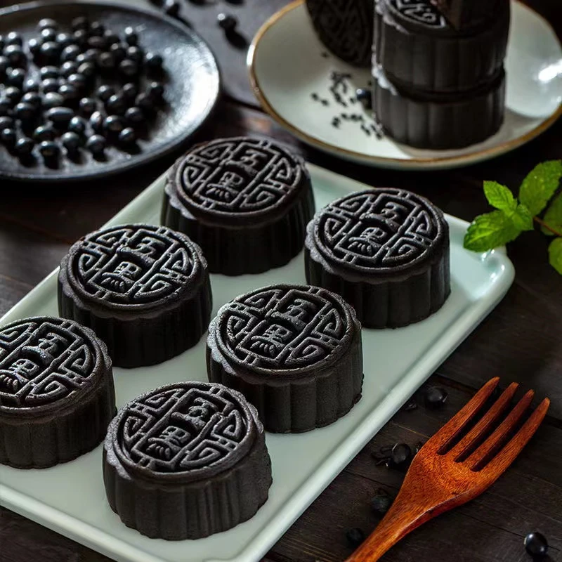 【五黑糕】无加蔗糖五黑糕月糕饼黑芝麻黑枸杞黑桑葚五黑饼糕点零食