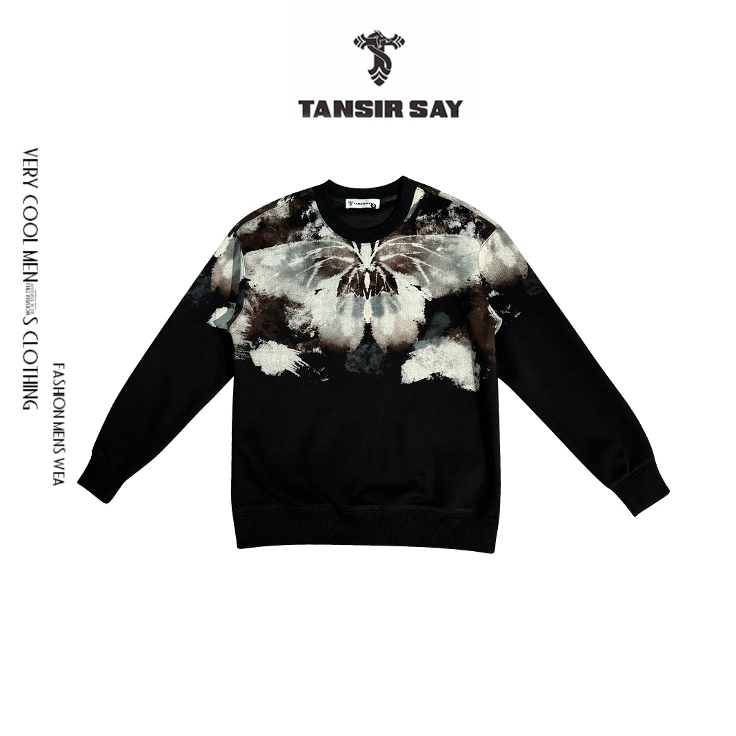 TANSIR SAY长袖秋冬设计师男装卫衣百搭男士时尚宽松