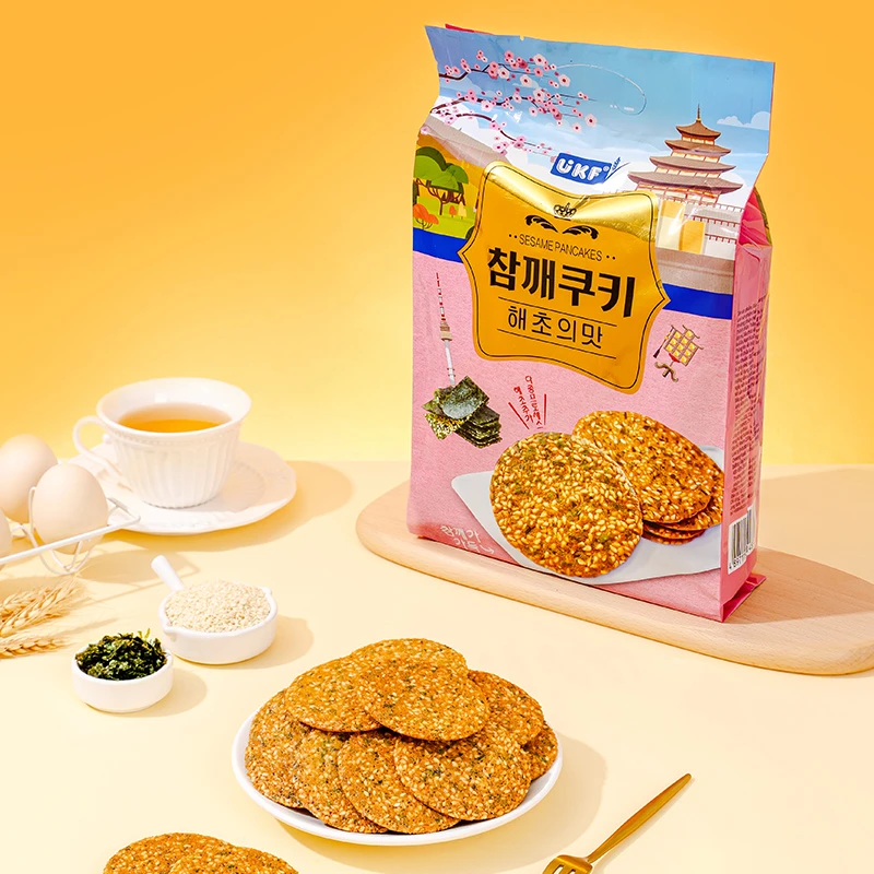 发2包严苛选材海苔芝麻饼干