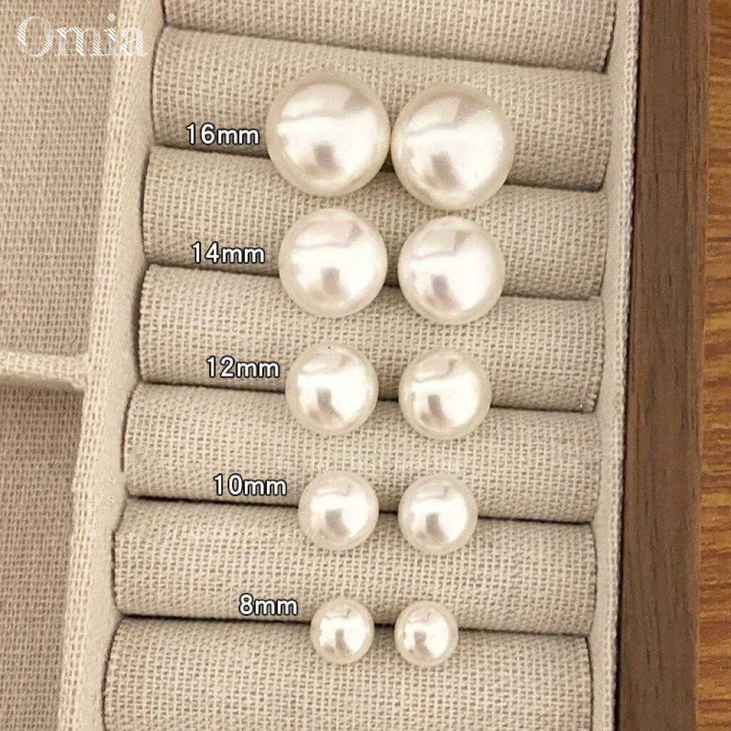 合金耳饰 Omia欧米亚/纯银淡水珍珠8/10/12/14mm 简约高级