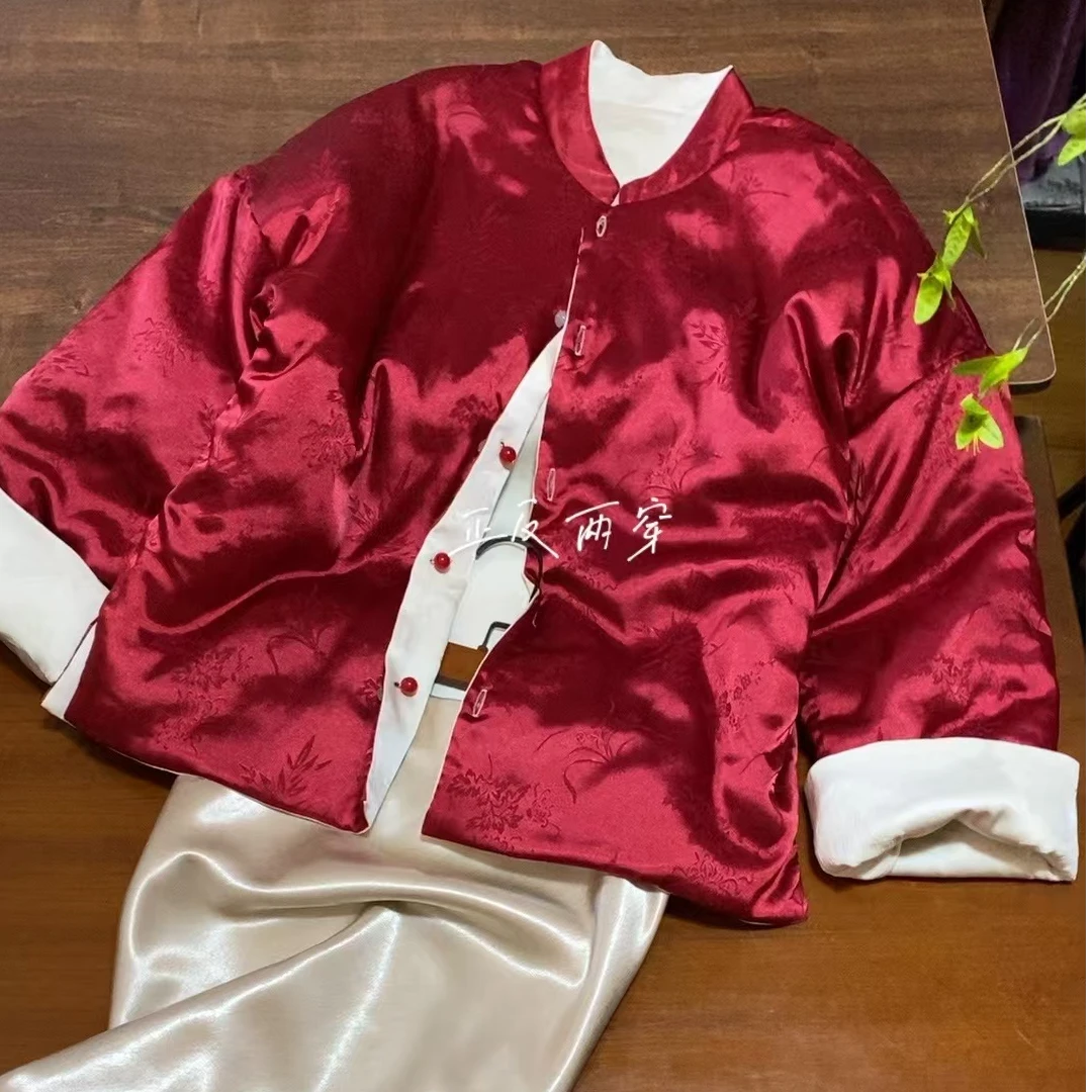 【新中式·遥遥暖】两面穿秋冬宽松国风女士棉衣中国风复古红色棉袄