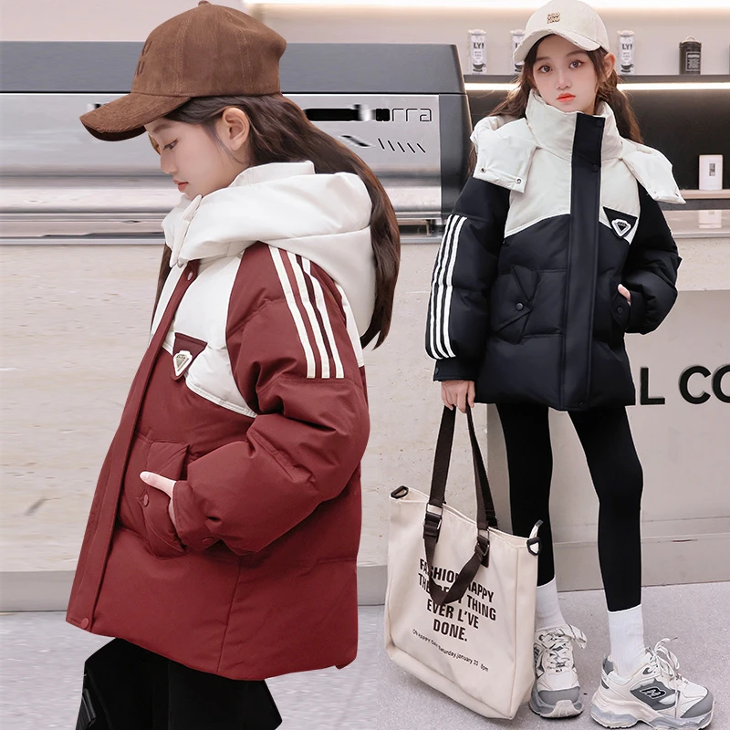 女童冬季洋气加厚棉服中大童保暖棉衣外套6-12岁15岁女孩洋气棉袄