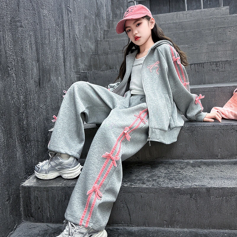 女童套装春秋2024新款6-12岁15岁中大儿童洋气休闲运动学生两件套