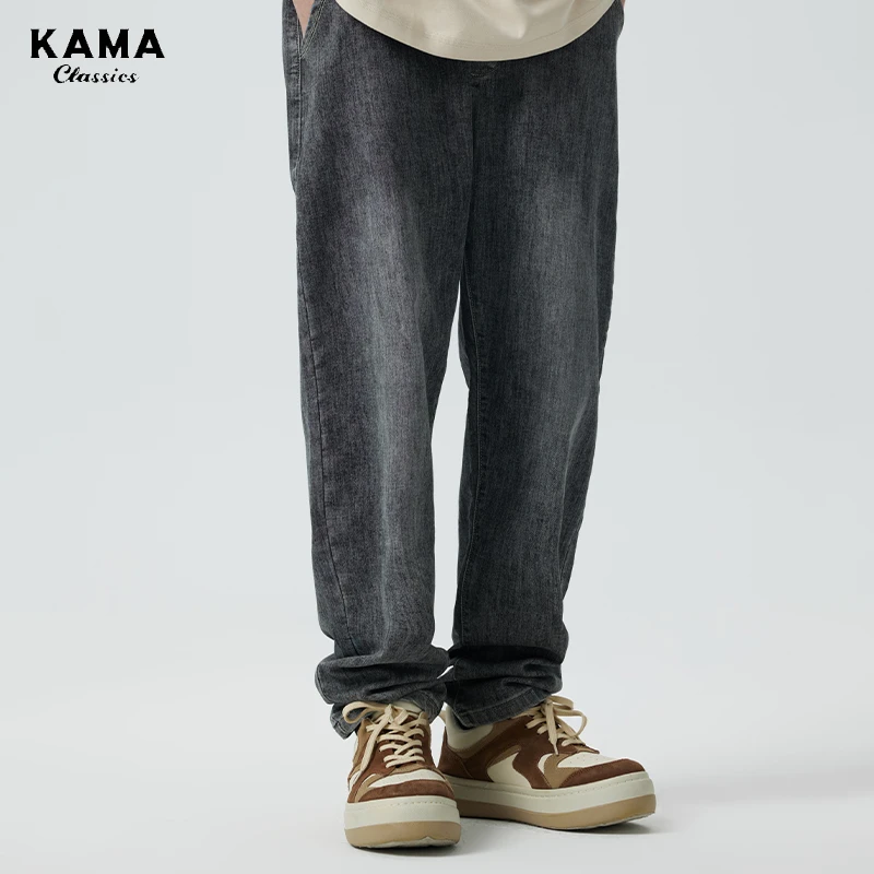 【商场同款】KAMA2023年春季新款 通勤简约百搭牛仔裤2123345