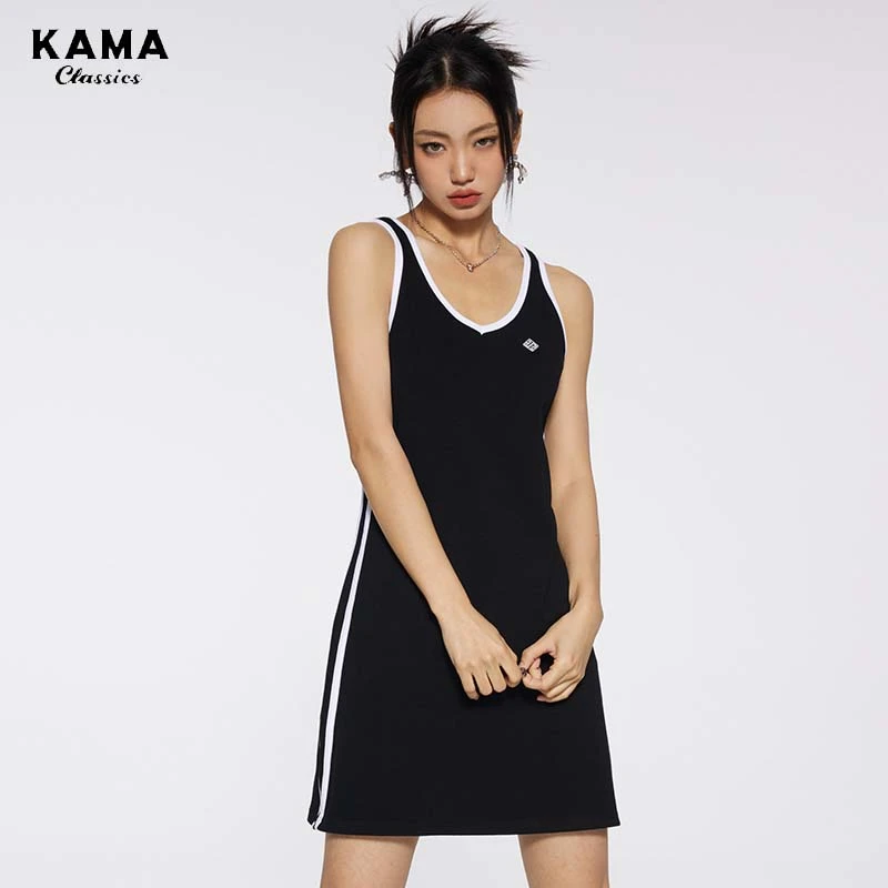 【商场同款】KAMA2023夏季新品 针织时尚吊带裙7223163