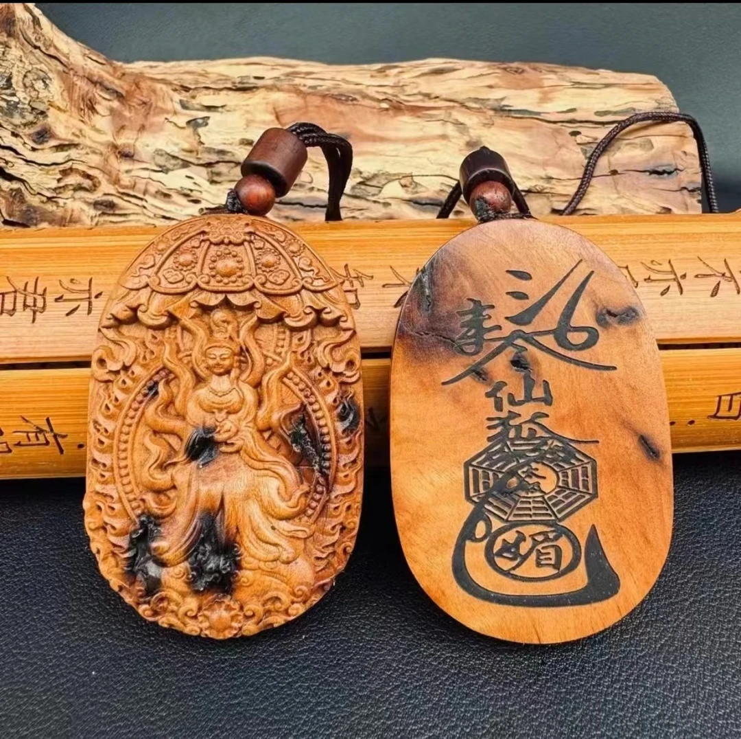 雷击枣木九尾国风传统饰品吊坠