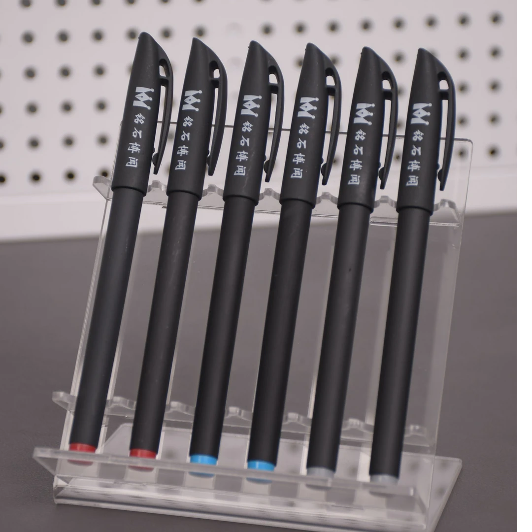 方标高档黑红蓝三色签名笔商务办公设计考试0.5子弹头加粗款