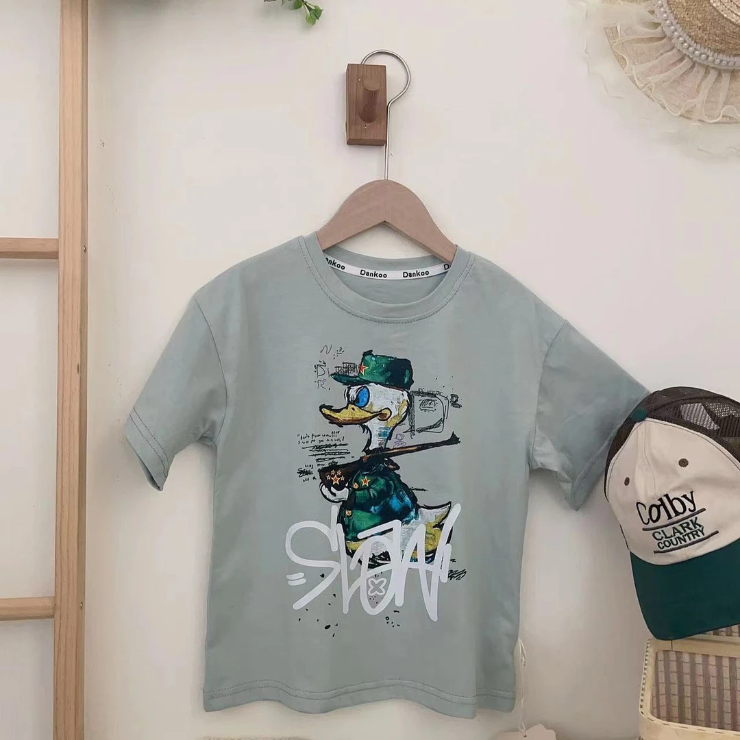 Banana-LX-0575-男童潮鸭鸭洋气夏装短袖儿童体恤衫休闲宽松T恤TD