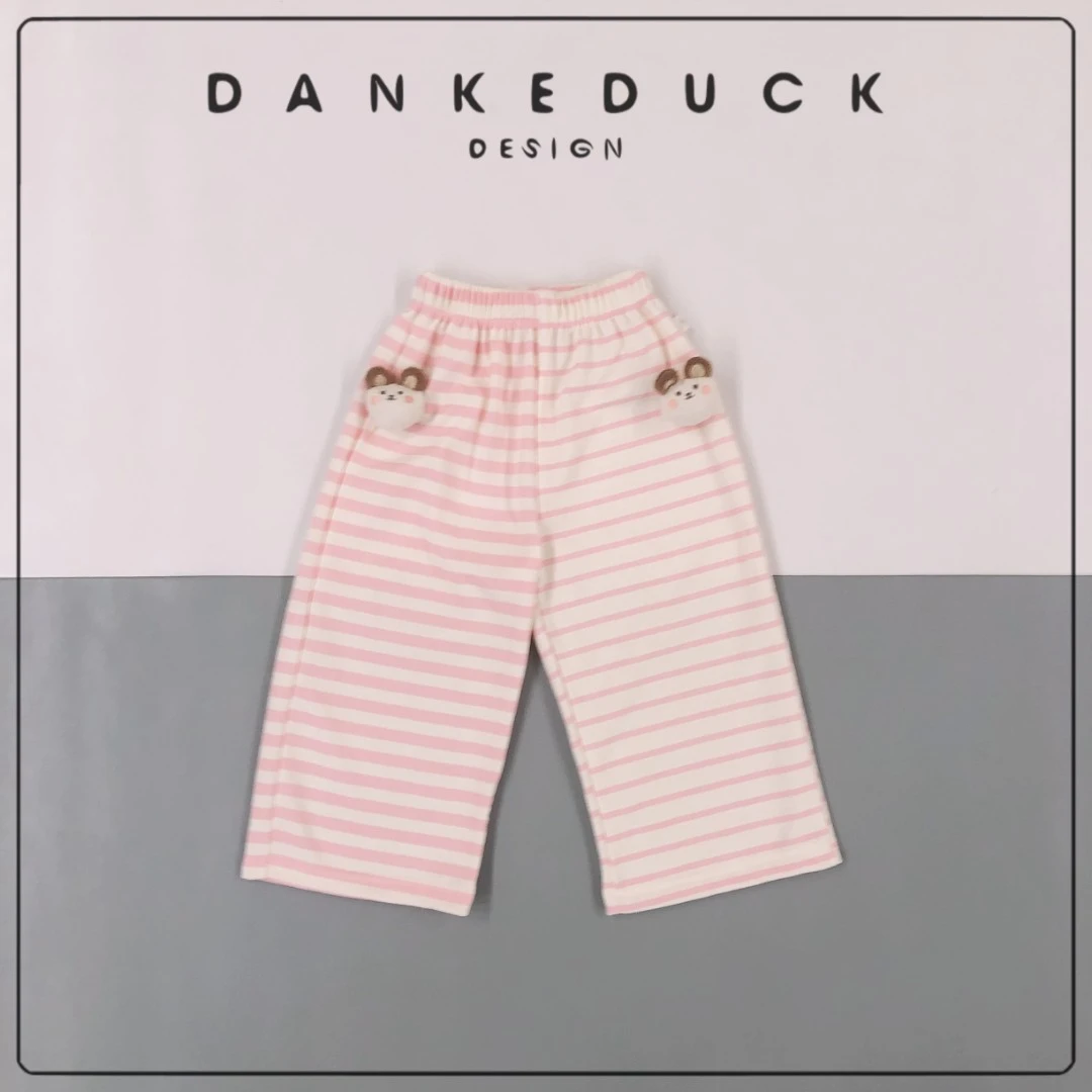 B-40289-女童24春款阔腿裤时髦儿童洋气条纹长裤