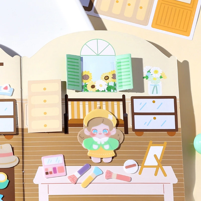 可爱趣味安静书 米芽的元气生活系列 创意学生儿童换装机关书款式