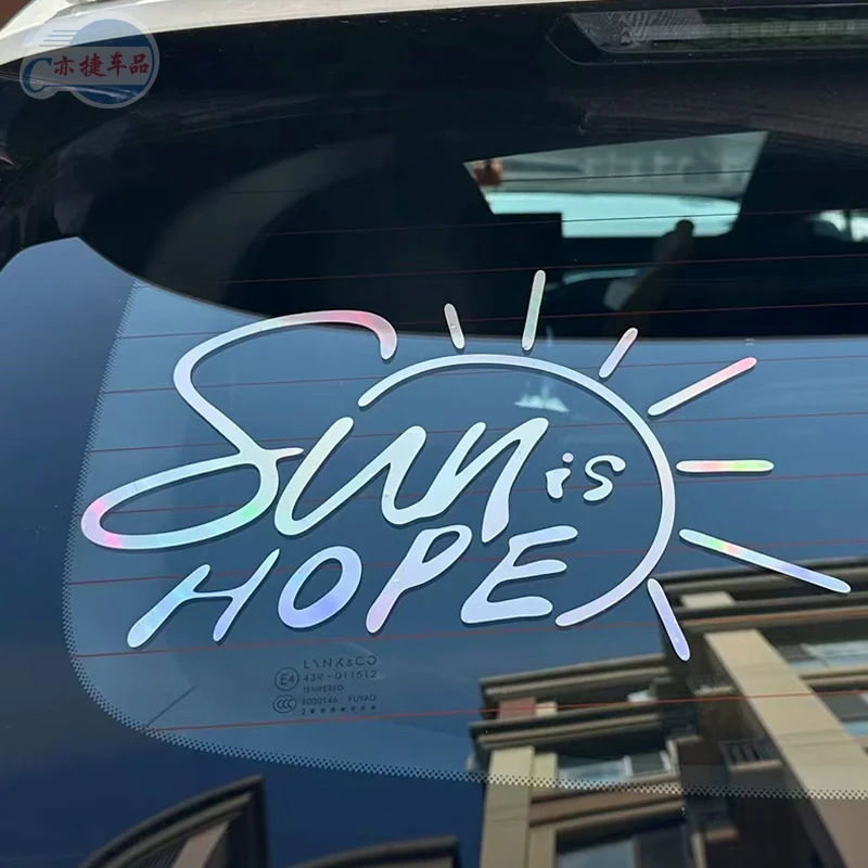 sun is hope莎头个性创意汽车贴纸摩托车装饰贴HOPE电动汽车贴纸
