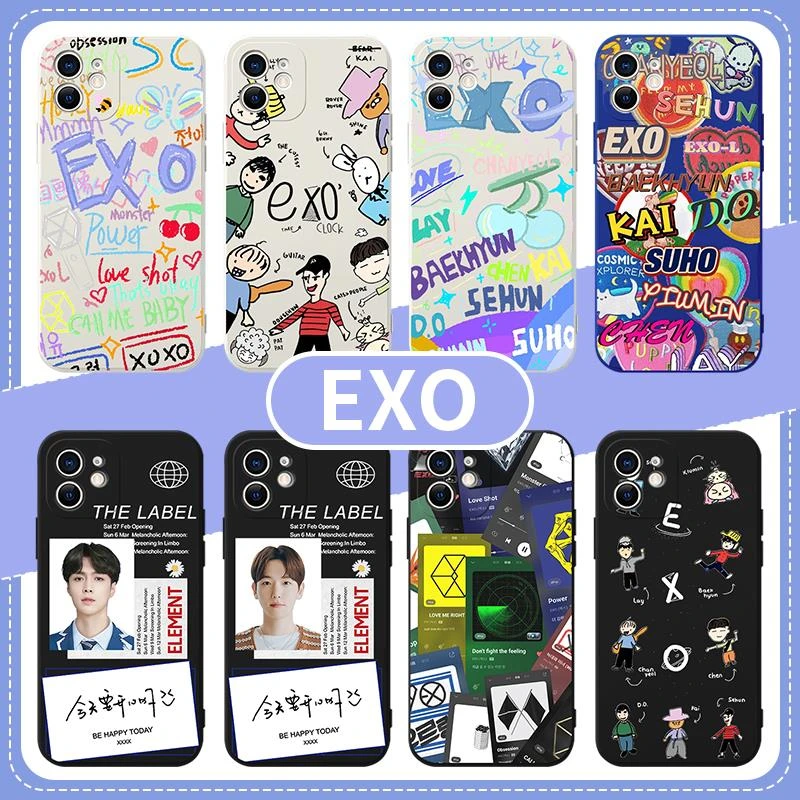 EXO手机保护壳苹果14华为mate40周边iPhone13promax同款OPPO贴纸v