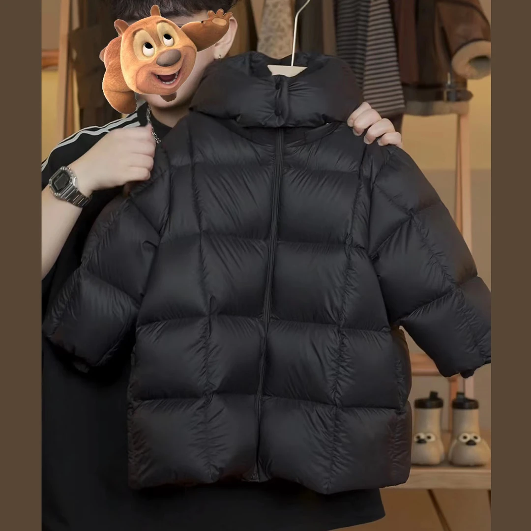 【现货】暖冬儿童加厚中长款双倍充绒90白鸭绒羽绒服HBB318