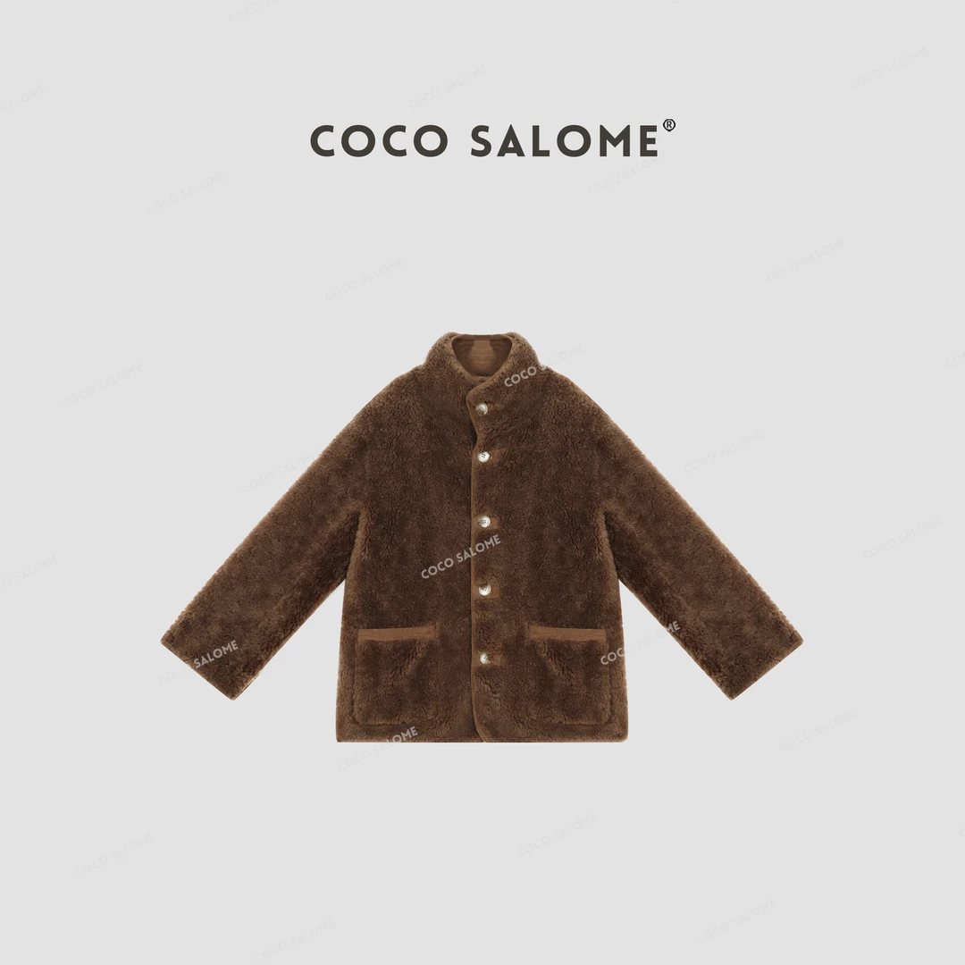 COCOSALOME①【小桑拿】冬季双面穿轻奢高级感过年衣服毛绒外套0384