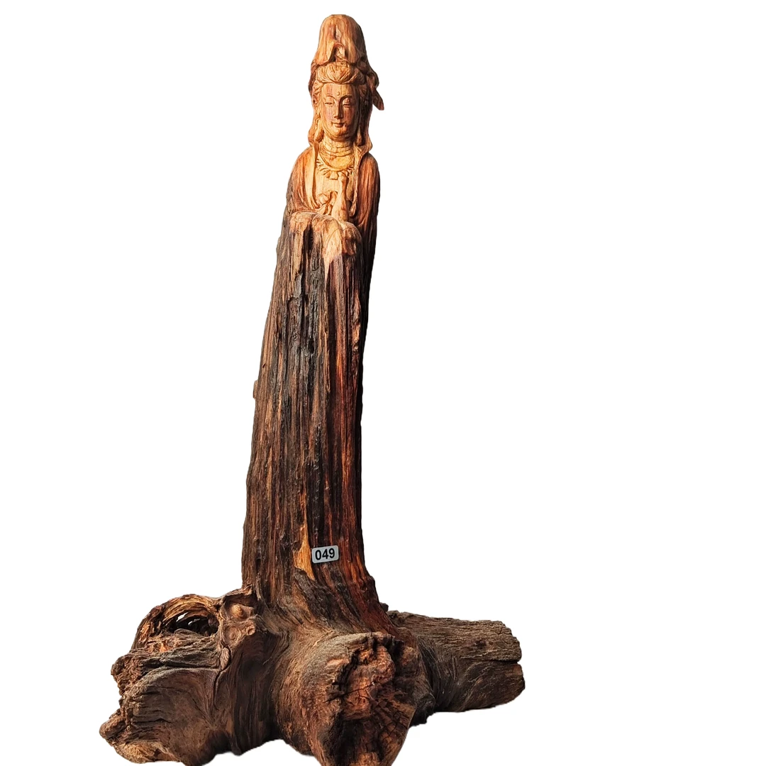 49*琥珀木创意手工根雕圣观音家居办公礼品摆件精工制作美化生活