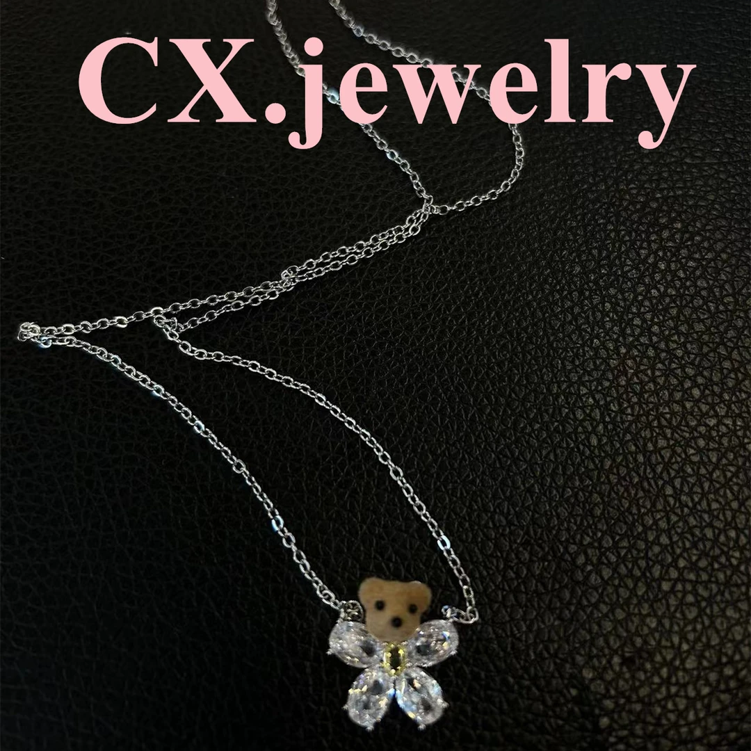 铜合金项链 小熊蝴蝶项链 3071