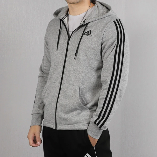 Adidas/阿迪达斯男装夹克春秋运动休闲服经典三杠卫衣外套 DQ1454