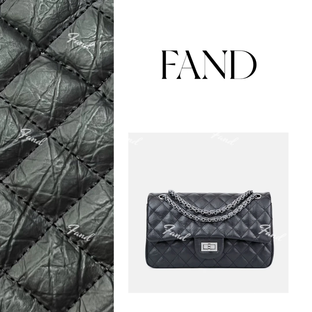 FAND 进口头层牛皮小香风菱格链条包时尚百搭单肩包真皮斜跨女包