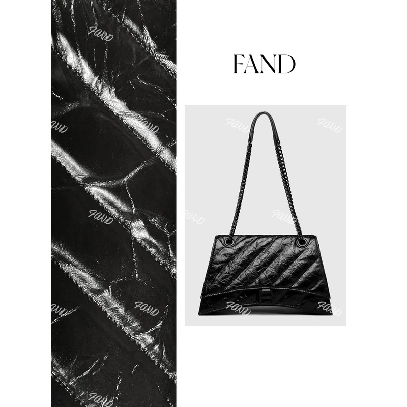 FAND  褶皱沙漏包高级质感单肩斜挎女包菱格链条包