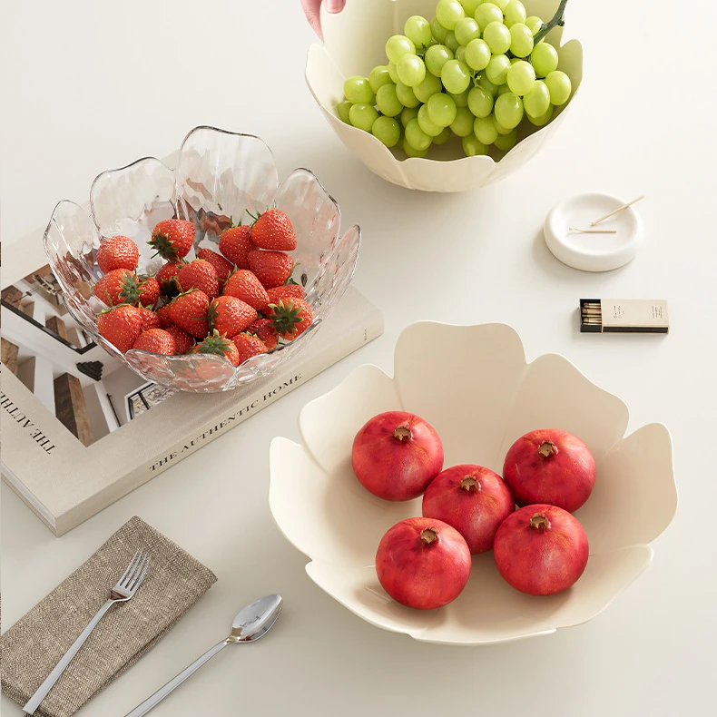 轻奢高档果盘家用客厅干果盘收纳盒茶几糖果零食盘高档水果托盘子