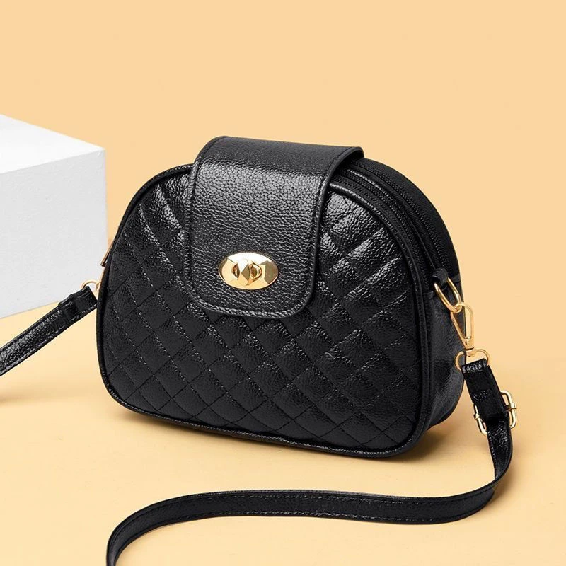 2024新款春夏女士单肩迷你小包斜挎包时尚菱格女包三层包小圆包女