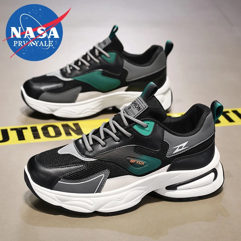 NASA联名夏季透气男鞋2025新款百搭网面网鞋男士运动休闲老爹潮鞋