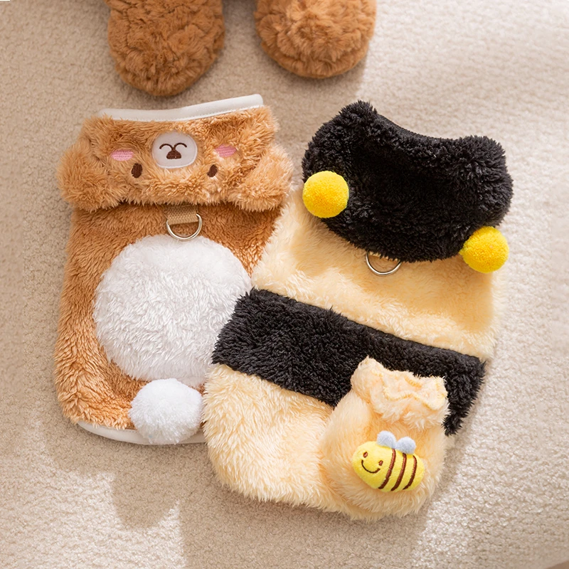 小蜜蜂狗狗衣服泰迪比熊博美小型犬秋冬季厚款服装宠物变身装6062