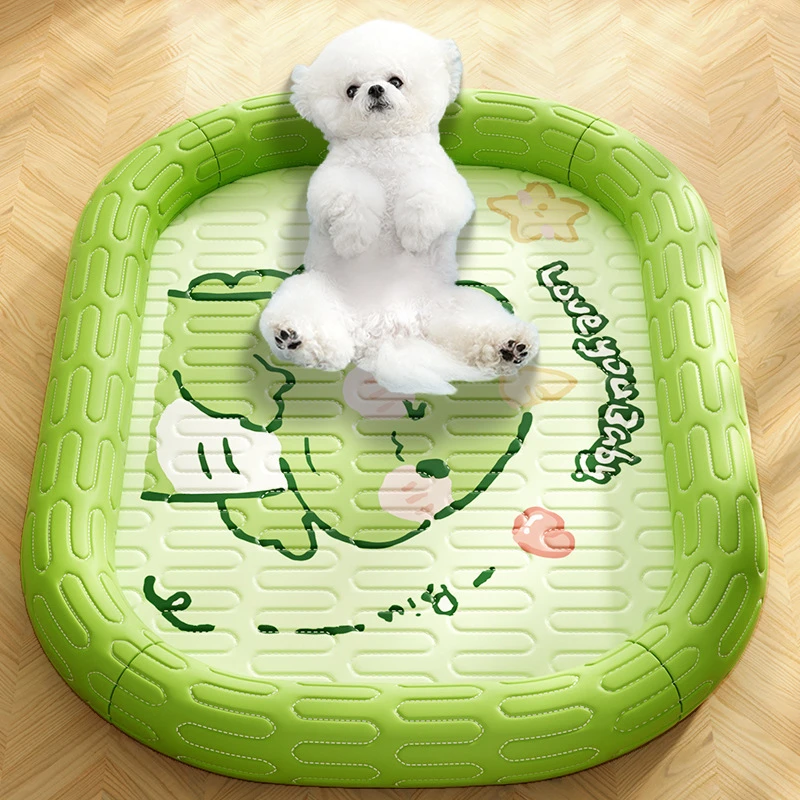 宠物春夏季博美小狗狗卡通小恐龙乳胶冰丝围挡降温清凉猫狗窝3925