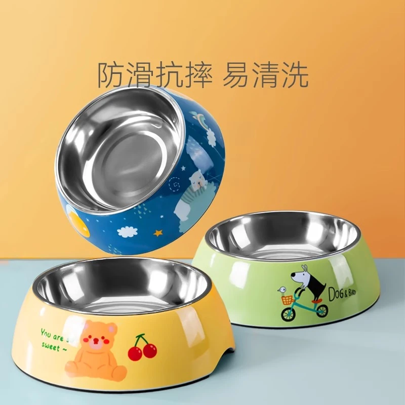 [达人]狗碗狗盆不锈钢宠物猫碗大型犬饭盆大号吃饭食盆狗饭碗6839